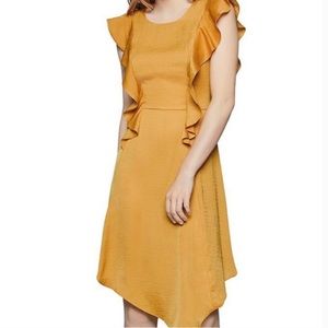 BCBGeneration Gold Rod Asymetrical Elegant dressy flowy cocktail dress - size 4